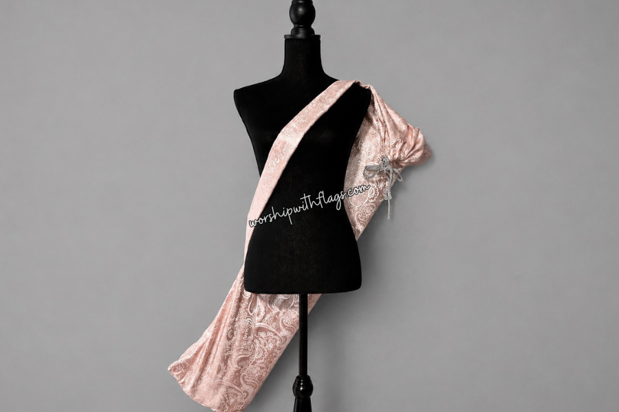 Pink & Silver Brocade Worship Flag Bag