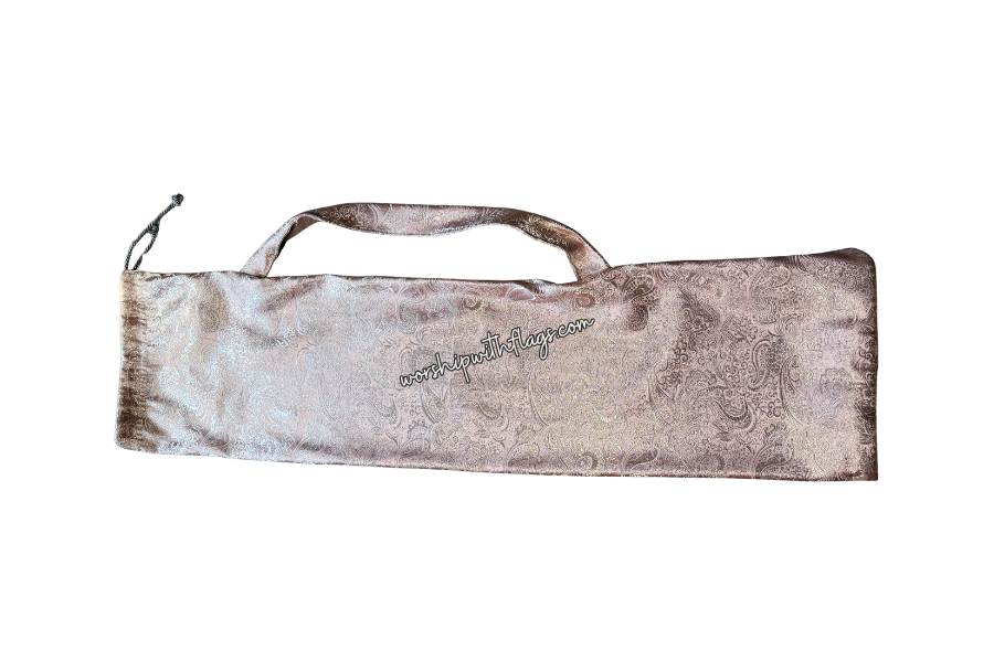 Pink & Silver Brocade Worship Flag Bag