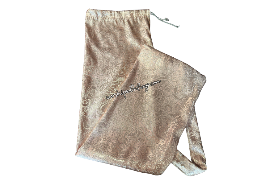 Pink & Silver Brocade Worship Flag Bag