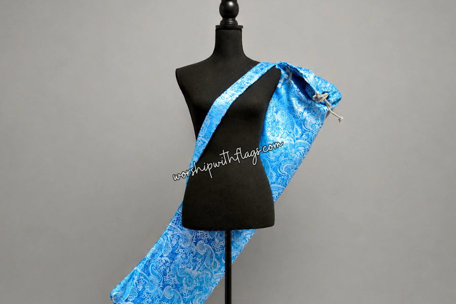 Turquoise & Silver Brocade Worship Flag Bag