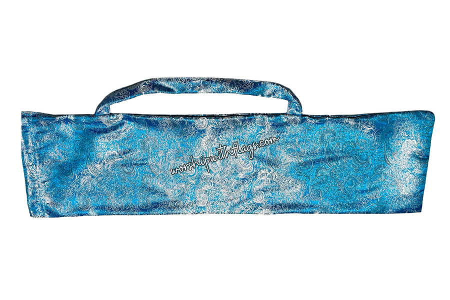 Turquoise & Silver Brocade Worship Flag Bag
