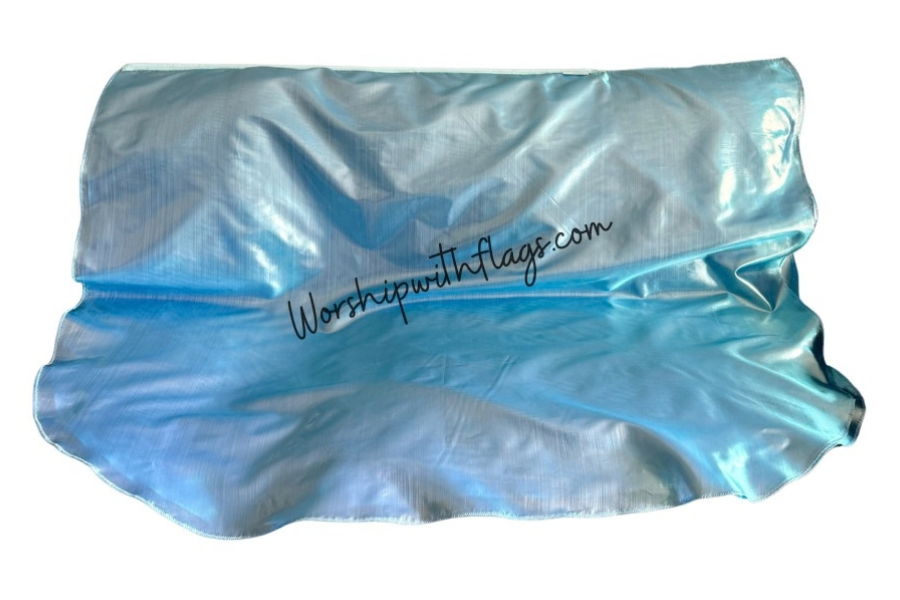 Sky Blue Metallic Lamé Angel Wing Flags