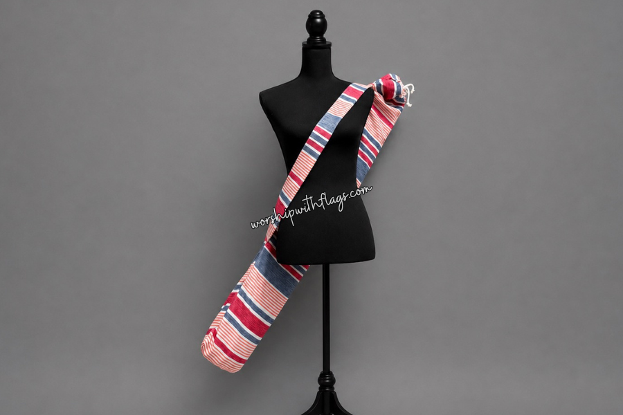 Adult & Child Pink Striped Flag Bag for Worship Flags