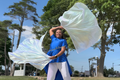 White Iridescent Large Angel Wing Flags