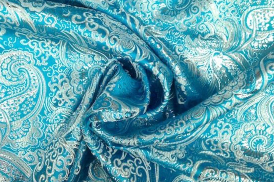 Turquoise & Silver Brocade Worship Flag Bag