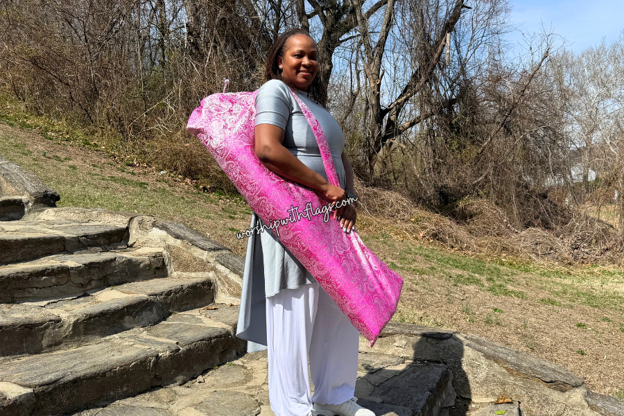 Fuchsia & Silver Brocade Worship Flag Bag
