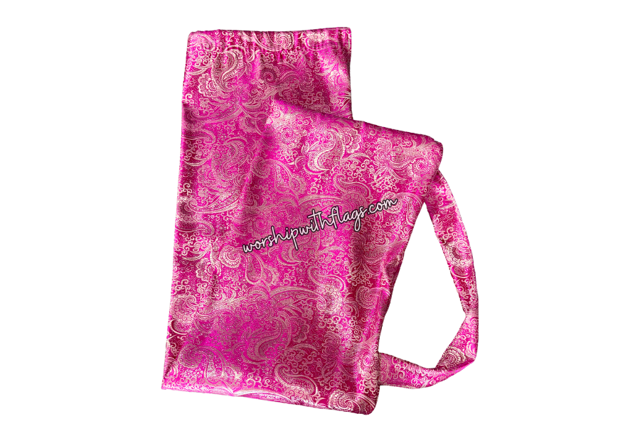 Fuchsia & Silver Brocade Worship Flag Bag