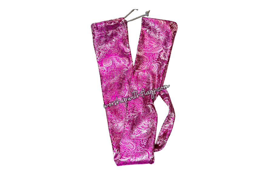 Fuchsia & Silver Brocade Worship Flag Bag