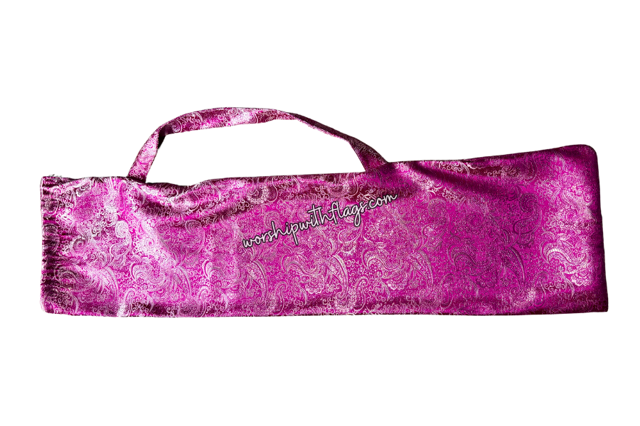 Fuchsia & Silver Brocade Worship Flag Bag