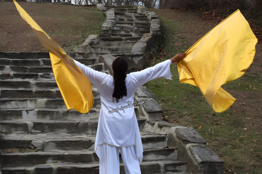 Brass Classic Lamé Large Angel Wing Flags