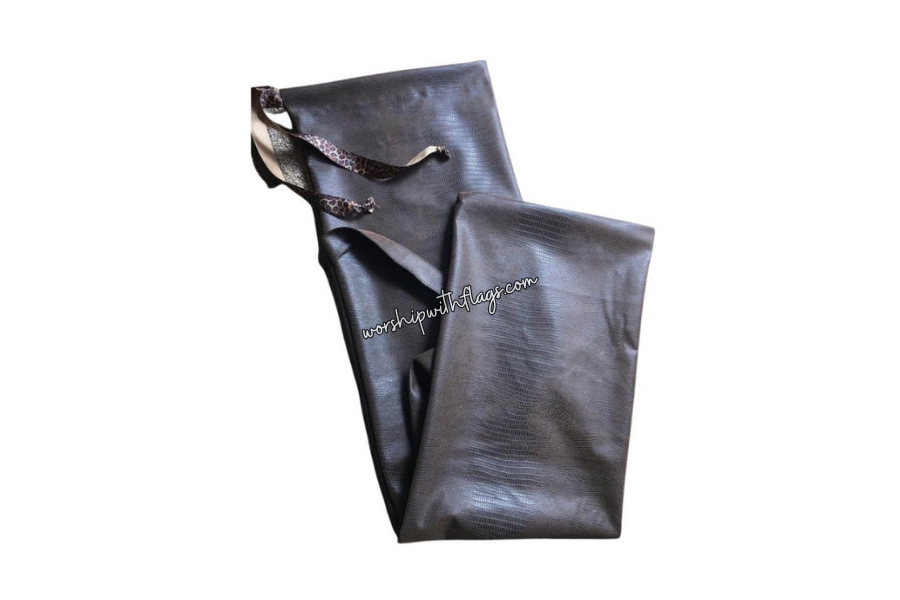 Brown Faux Leather Flag Bag for Worship Flags