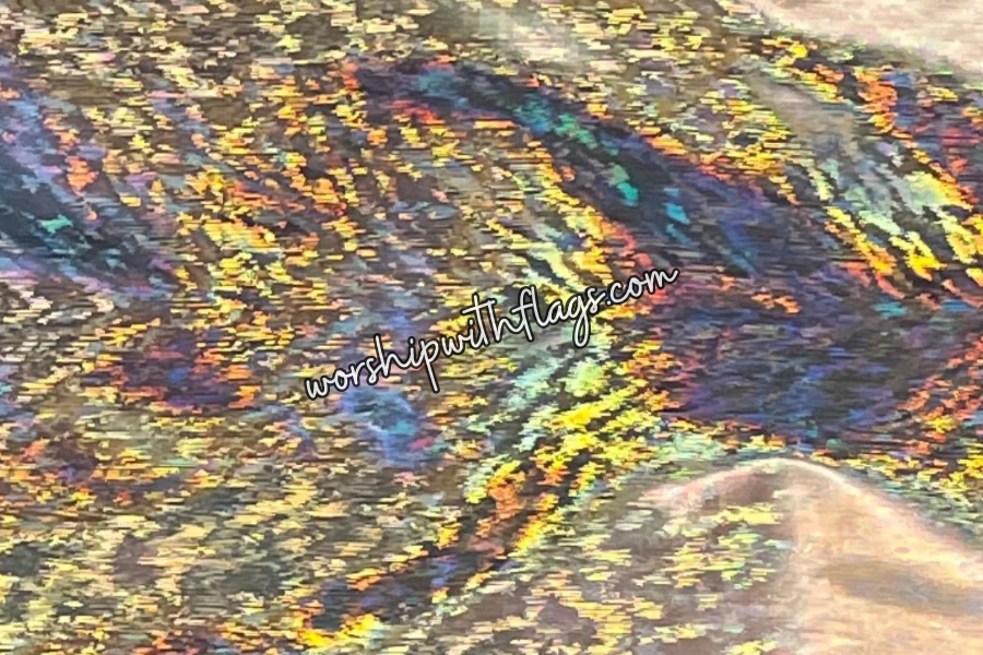 Dark Silver Holographic Angel Wing Flags