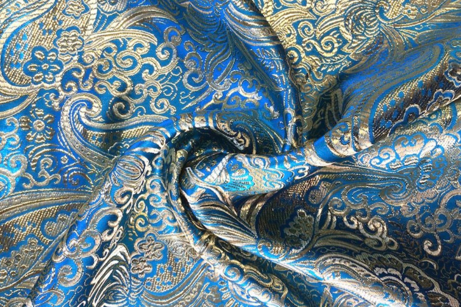 Turquoise & Gold Brocade Worship Flag Bag