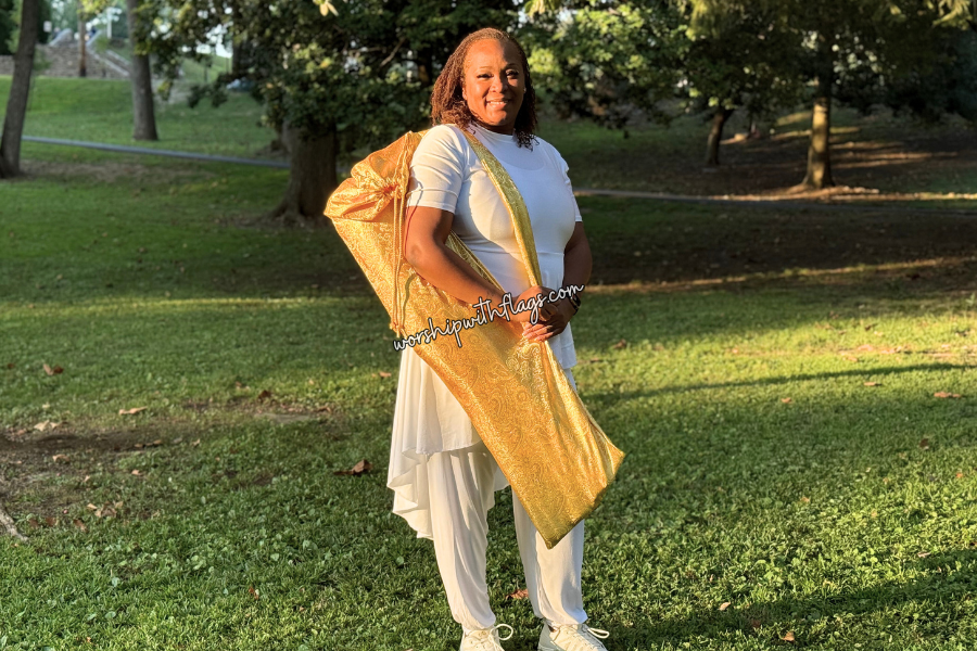 Yellow & Gold Brocade Worship Flag Bag