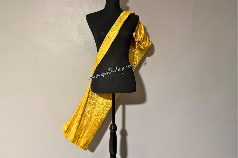 Yellow & Gold Brocade Worship Flag Bag