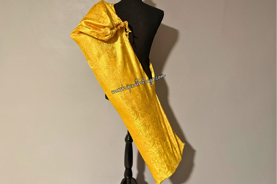Yellow & Gold Brocade Worship Flag Bag