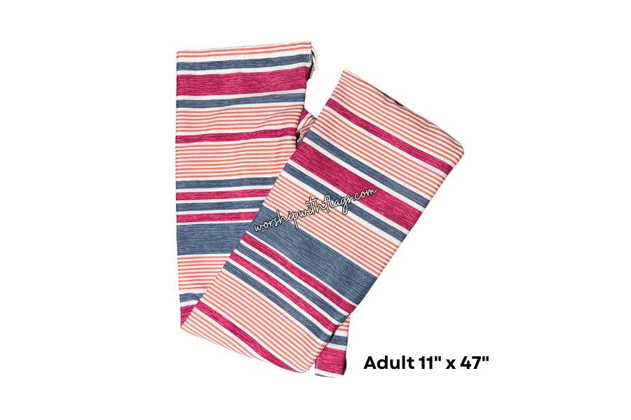 Adult & Child Pink Striped Flag Bag for Worship Flags
