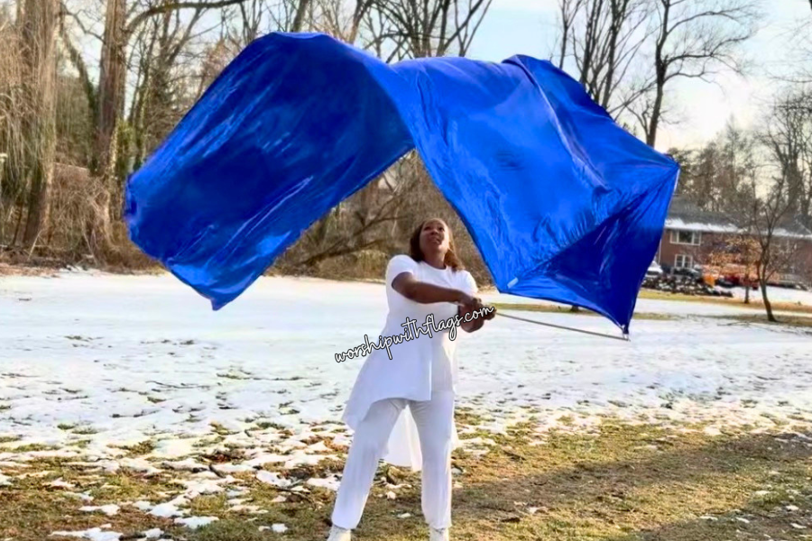 12ft Royal Blue Metallic Lamé Kite Streamer