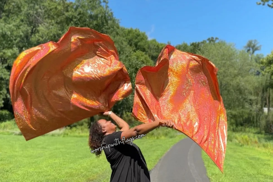Fire Holographic Angel Wing Flags