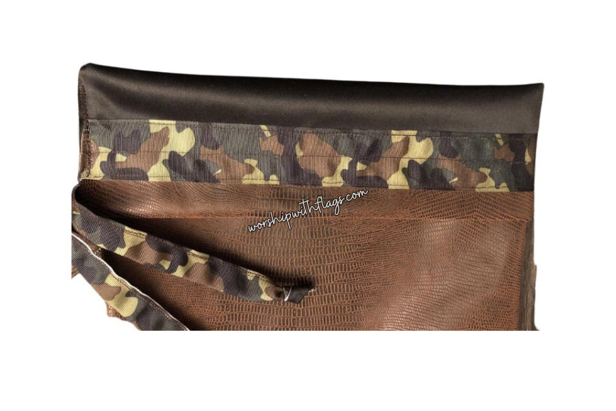 Brown Faux Leather Flag Bag for Worship Flags