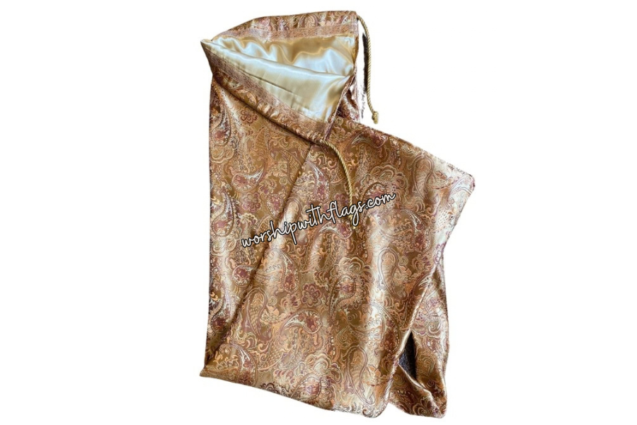 Copper Brocade Worship Flag Bag