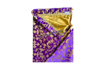 Dark Purple & Gold Brocade Cross Worship Flag Bag