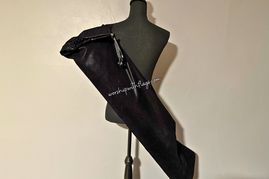 Black Faux Leather Flag Bag for Worship Flags