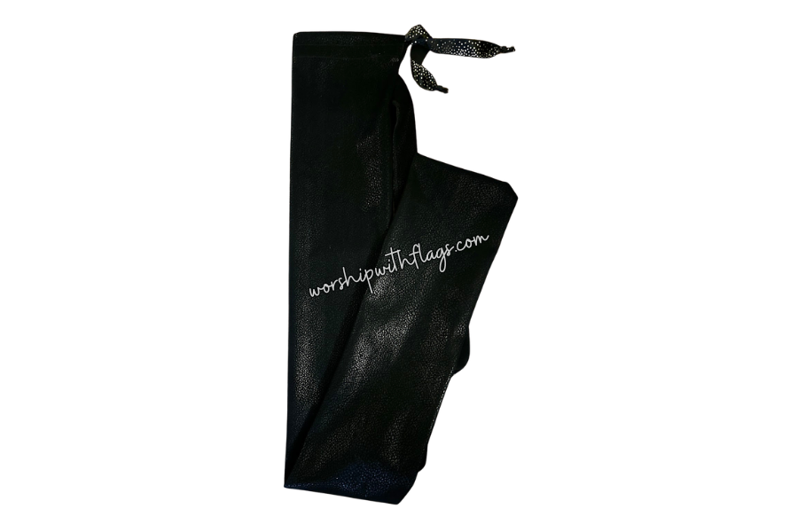 Black Faux Leather Flag Bag for Worship Flags