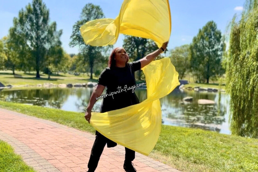 Radiant Joy – 8mm Silk Worship Flags