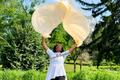 Radiant Offering Double Layer Champagne Angel Wing Flags
