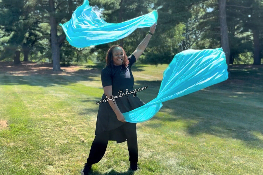 Living Waters – 8mm Silk Worship Flags
